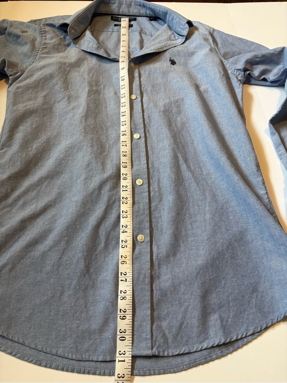 U.S. Polo Assn. Light Blue Long Sleeve Button Down Dress Shirt, Neck 16, 34-35 - Picture 7 of 11